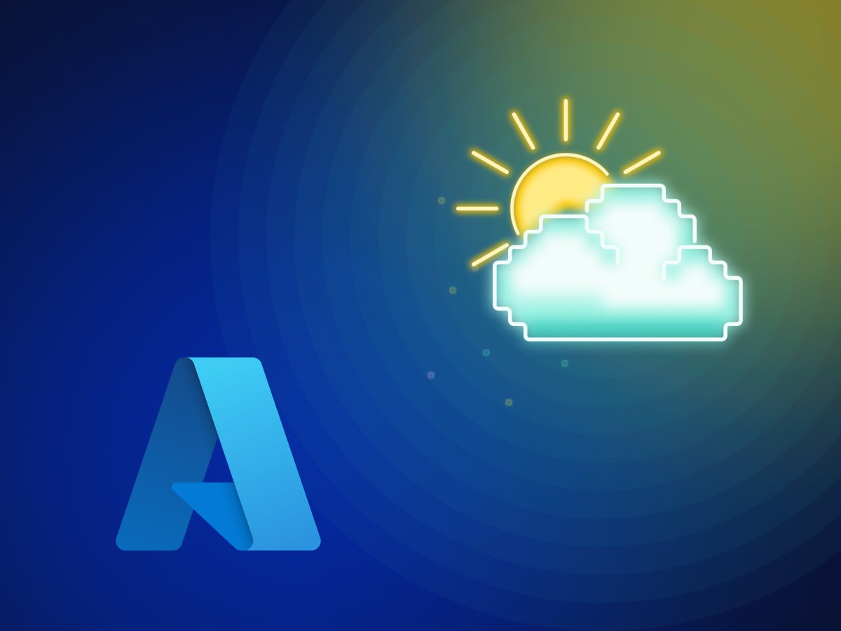Azure Cloud Security marketing asset - neon sun and Azure logo on dark background