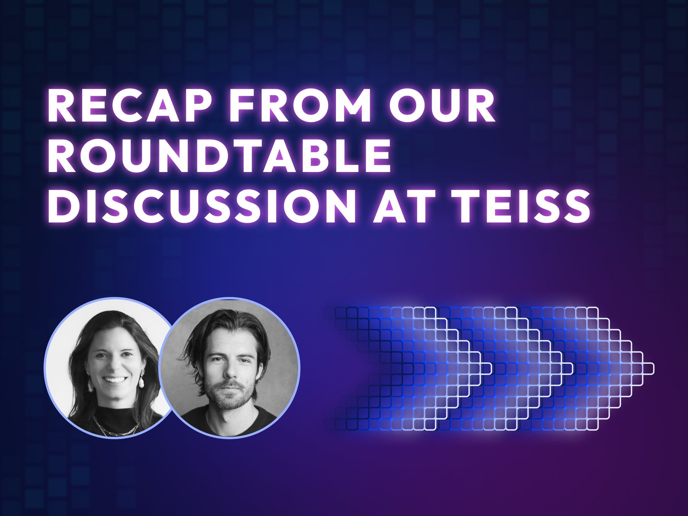 TEISS roundtable recap card - evolved brand applied to event communications