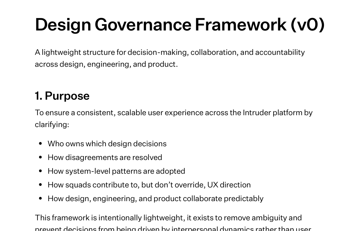 Design Governance Framework (v0) - Slab document