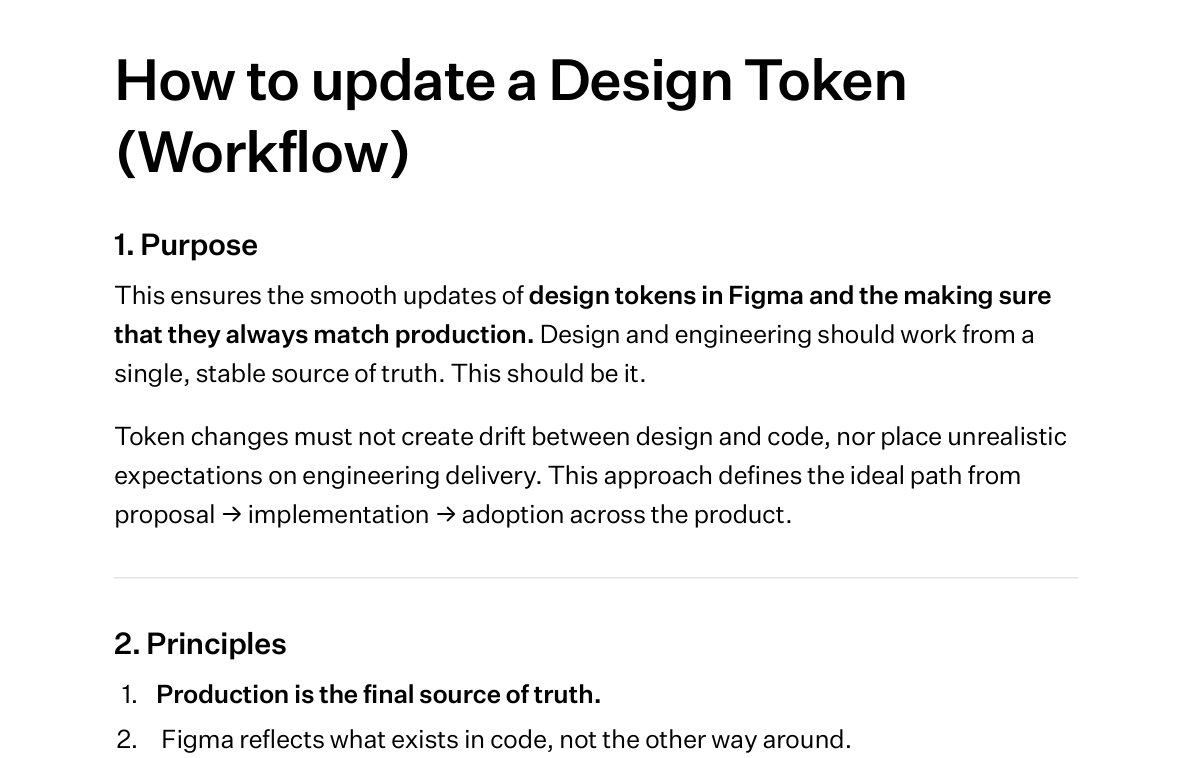 How to update a Design Token (Workflow) - Slab document