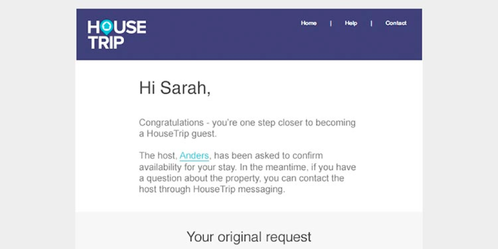 HouseTrip email-on-enquiry